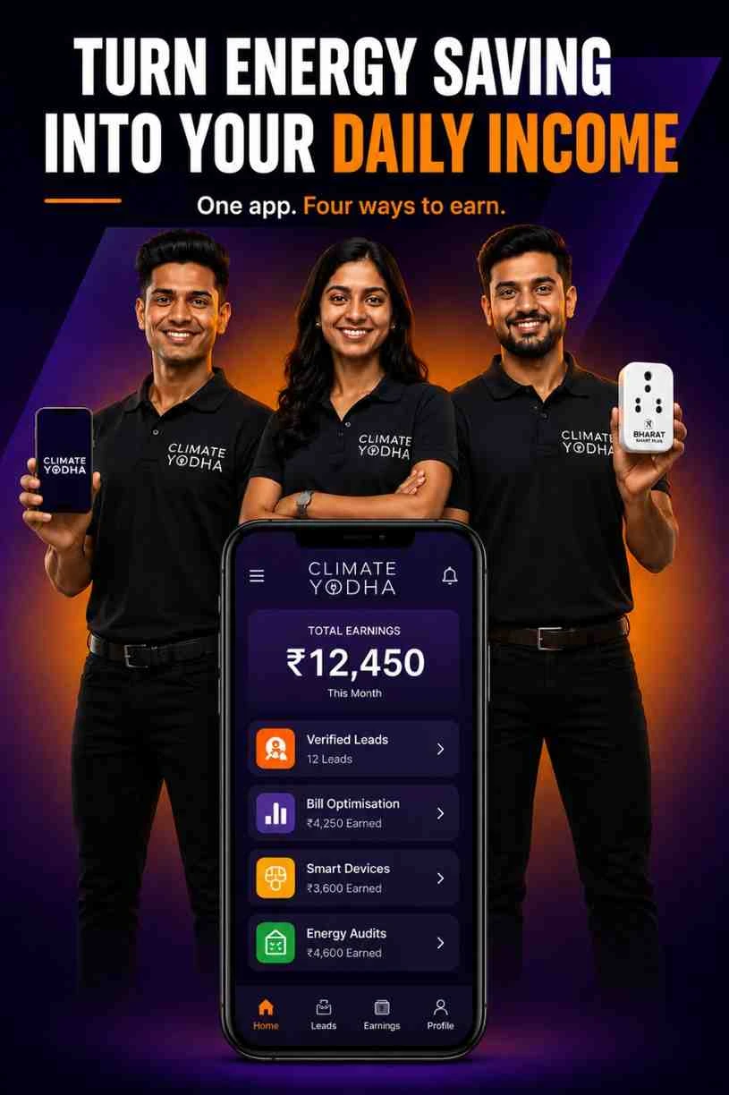 Climate Yodha partners with the app, showing four ways to earn